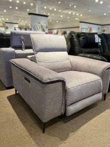 Isla Power Reclining Chair in Gray Fabric