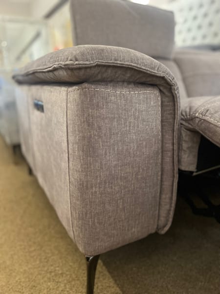 Isla Power Reclining Chair in Gray Fabric
