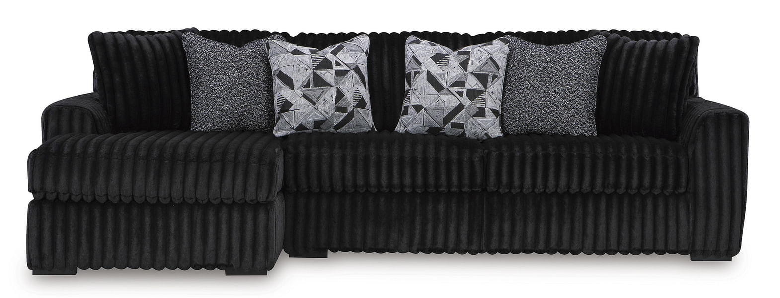 Furry Sectional 2pc in Black