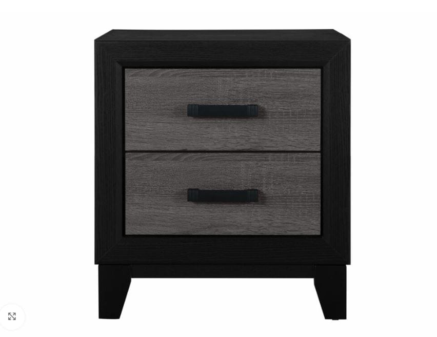 LISBON GREY AND BLACK NIGHTSTAND