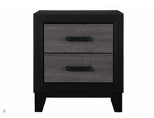 LISBON GREY AND BLACK NIGHTSTAND