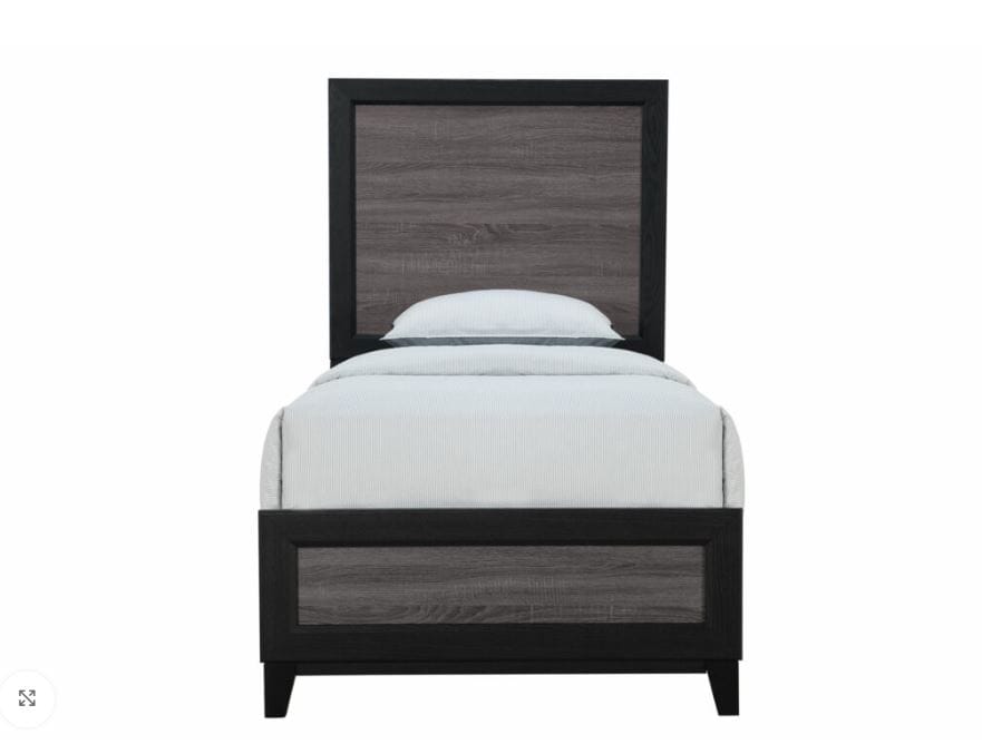 LISBON GREY AND BLACK TWIN BED