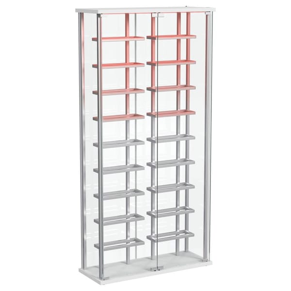 Glass Wine Storage LED Curio Cabinet Chrome