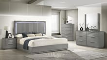 LONDON Queen 4 Pc Bedroom Set in Gray