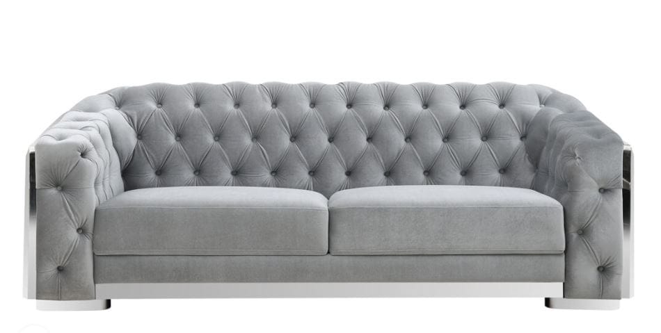 SILVER VELVET SOFA