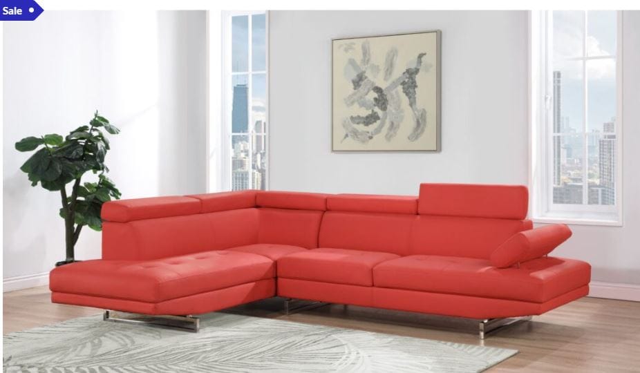 RED LEFT ARM FACING SECTIONAL