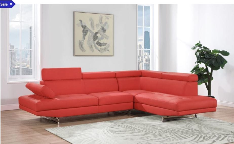 RED RIGHT ARM FACING SECTIONAL