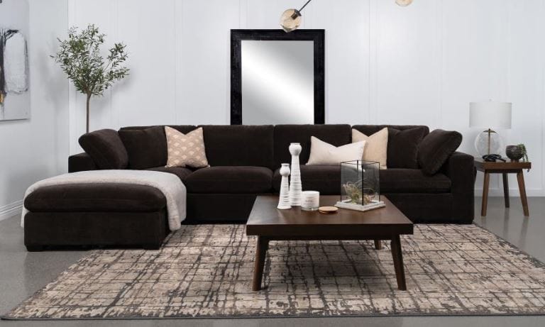 Lakeview 5-piece Upholstered Modular Sectional Chocolate