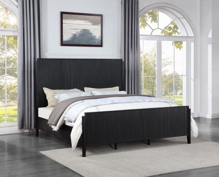 Brookmead Wood Eastern Queen Panel Bed Black