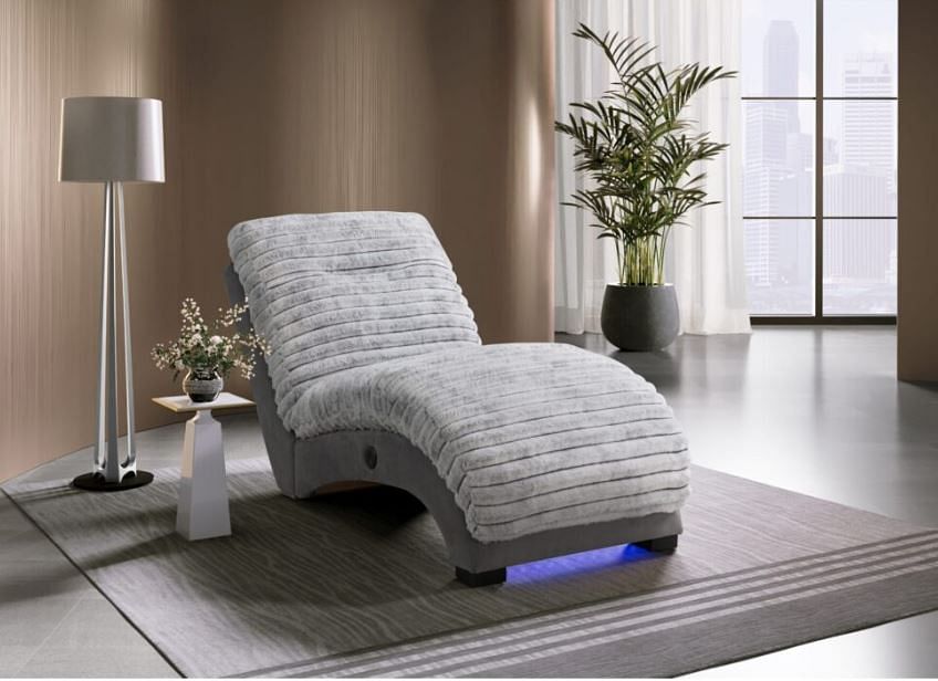 DOMINIC NICKEL/GREY 36 CHAISE WITH USB