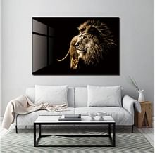 Tempered Glass Lion in the Dark