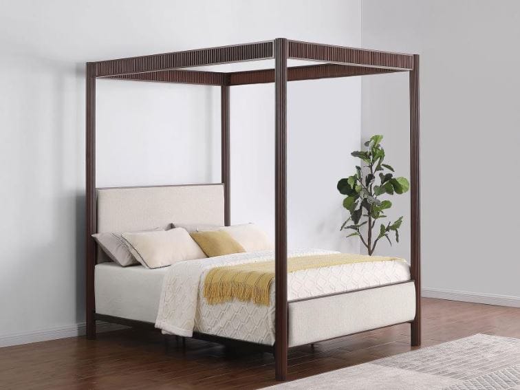 Zimmerlee 89-inch Metal Eastern King Canopy Bed Rust Brown