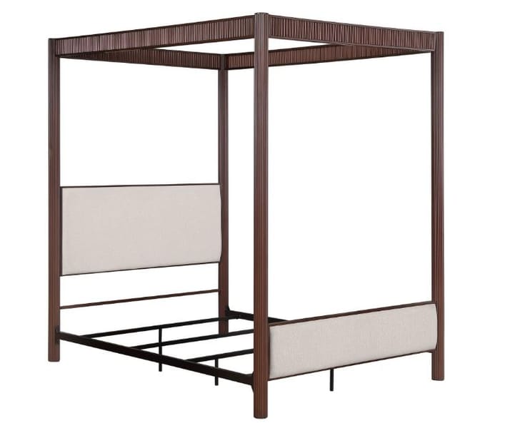 Zimmerlee 89-inch Metal Eastern King Canopy Bed Rust Brown