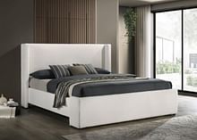 Alamosa Boucle Upholstered Eastern King Platform Bed White