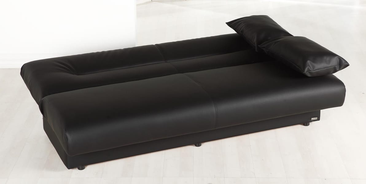 Regata Black Vinyl Sofa Bed
