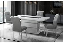 MONACO WHITE DINING TABLE AND 4 CHAIR SET