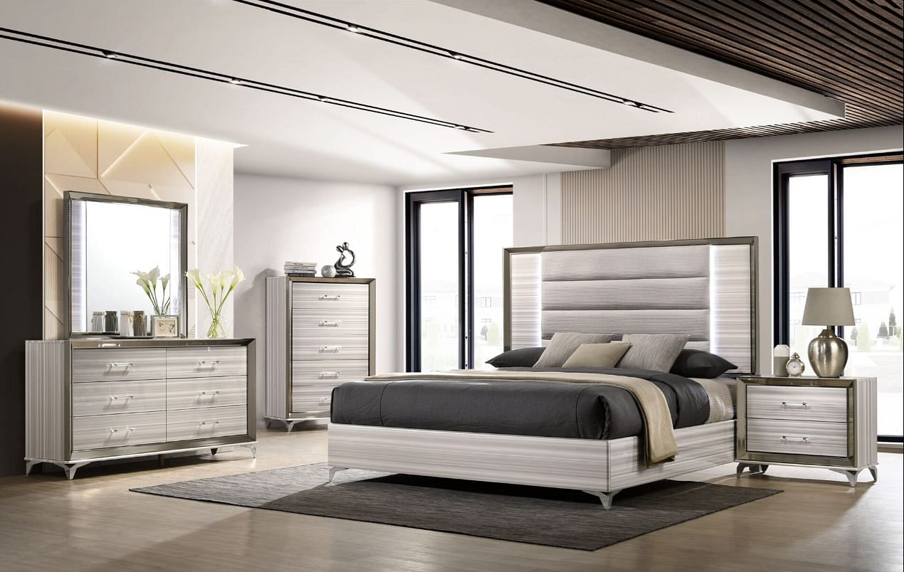 Zagreb White King Bed Group