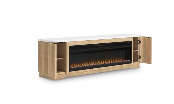 Camdill 80" TV Stand with Electric Fireplace