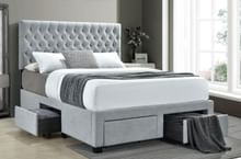 SOLEDAD UPHOLSTERED EASTERN FULL STORAGE BED LIGHT GREY