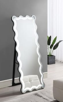 Brixey 24 x 63 Inch LED Lighting Standing Floor Mirror Black