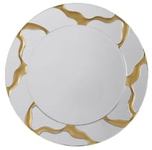 Dorinda 36 x 36 Inch Round Kintsugi Style Wall Mirror Gold