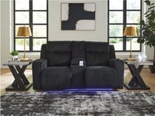 Forest Lake PWR REC Loveseat/CON/ADJ HDRST/BLACK