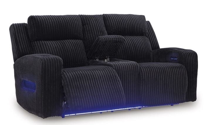 Forest Lake PWR REC Loveseat/CON/ADJ HDRST/BLACK