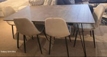 ROME TAUPE TABLE AND 4 CHAIRS SET