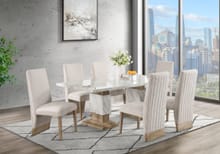 NATURAL DINING TABLE AND 4 CHAIRS