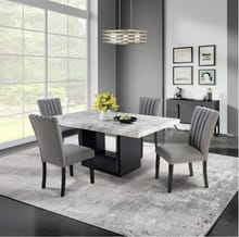 BLACK DINING TABLE + 4 DINING CHAIRS