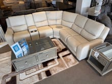 Belagio Leather Sectional 3 Power Recliners