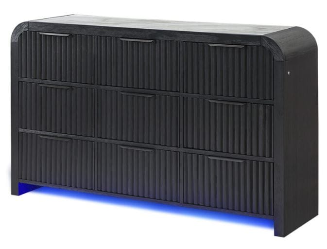 OREGON WHT/BLK DRESSER W/ LED