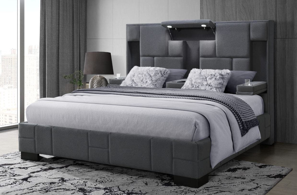 OSCAR DARK GREY KING BED