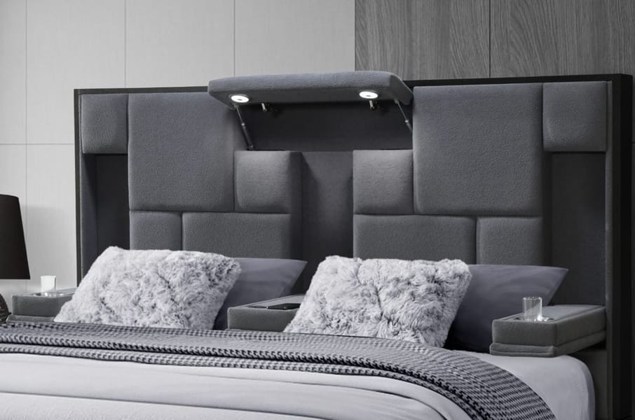 OSCAR DARK GREY KING BED