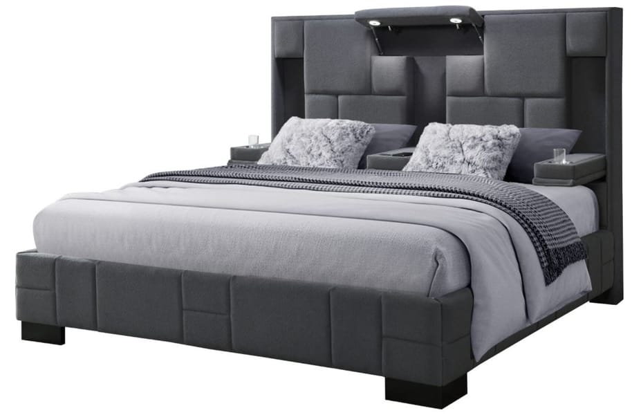 OSCAR DARK GREY KING BED