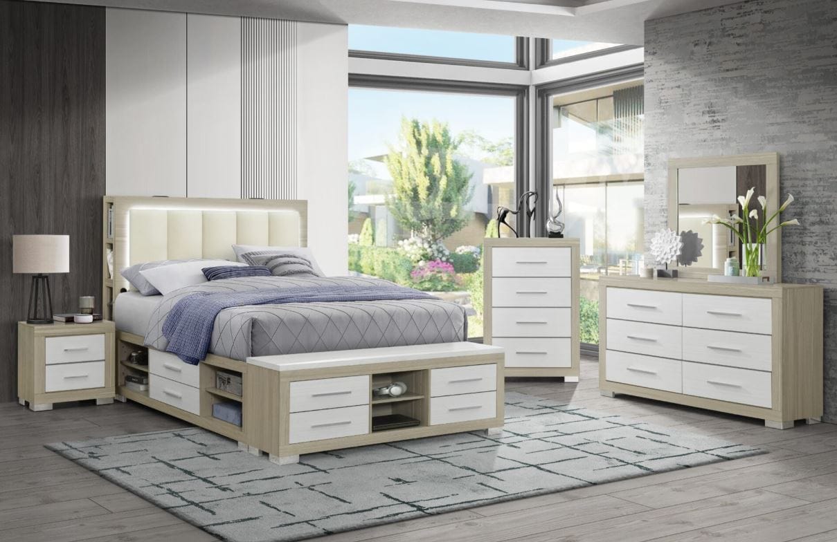 ADISON QUEEN BED GROUP /QB, DRESSER, MIRROR, CHEST, NIGHTSTAND