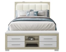 ADISON NATURAL/WHITE QUEEN BED