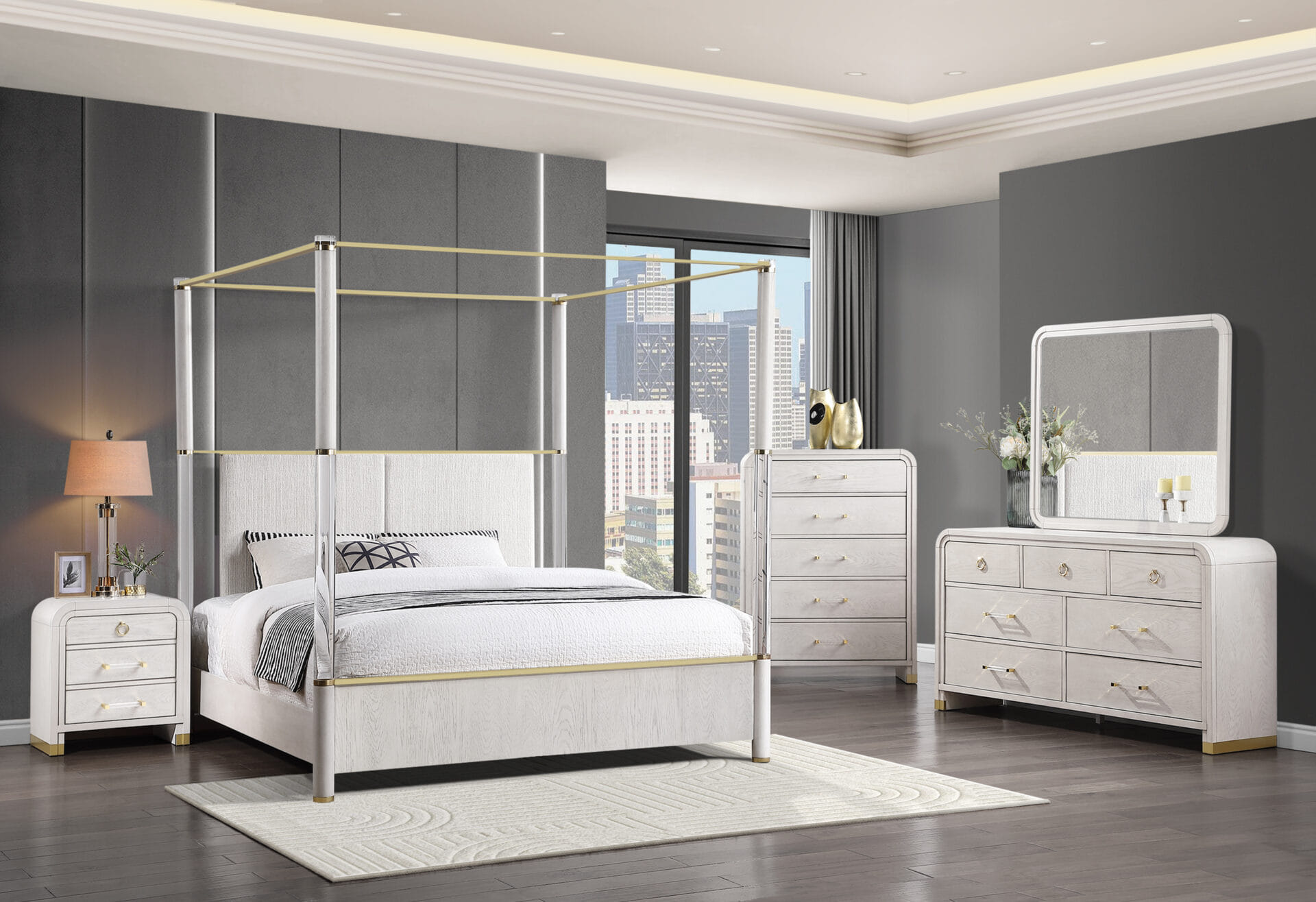 MALMO OAK 5 PC QUEEN BED GROUP
