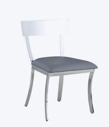 Modern Faux Leather Upholstered Dining Side Chair (Metal Frame)