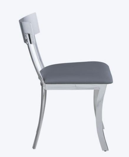 Modern Faux Leather Upholstered Dining Side Chair (Metal Frame)