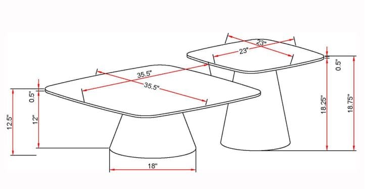 Essen 2-Piece Modern Cocktail Coffee Table Set