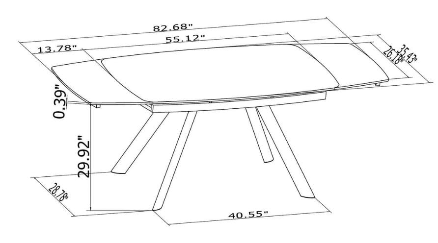 Alina Extension Glass Dining Table