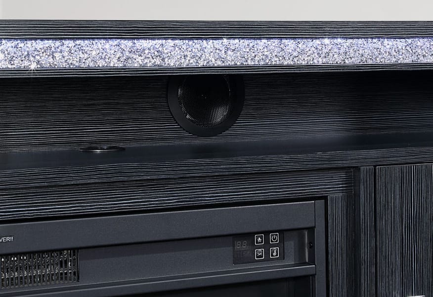 LILY DARK GREY ENTERTAINMENT UNIT 72 INCH W/ LED, SPEAKERS, CRYSTAL INSERTS