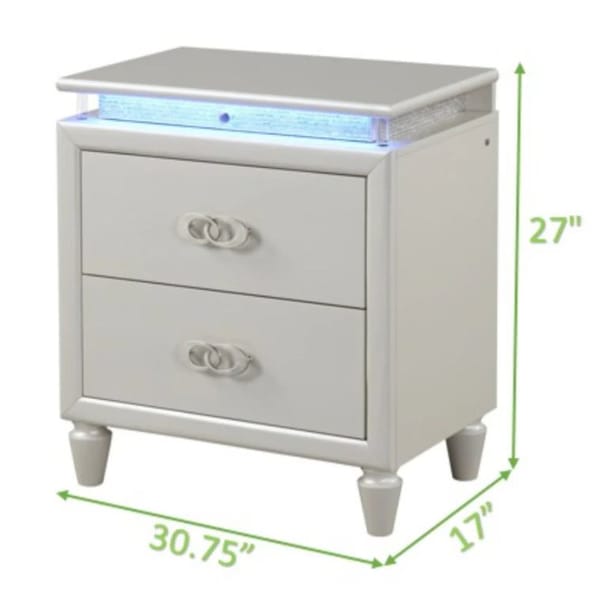Perla Nightstand – Milky White