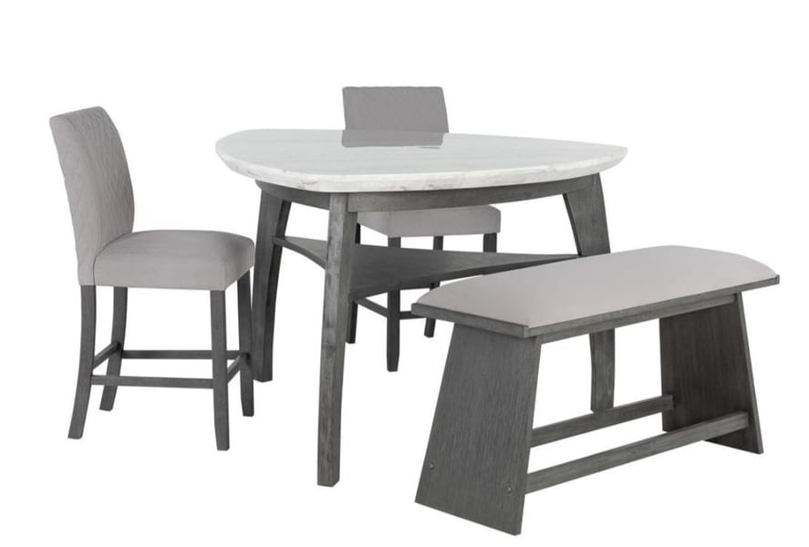 LUXURY SUEDE GREY BAR BENCH