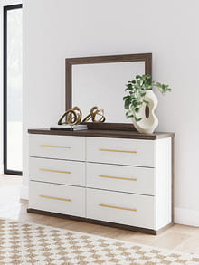 Kendanport Six Drawer Dresser and Mirror