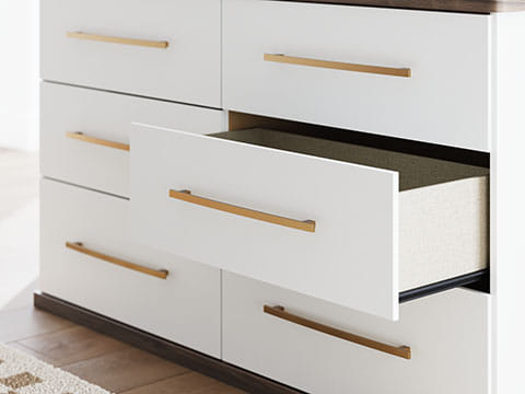 Kendanport Six Drawer Dresser and Mirror