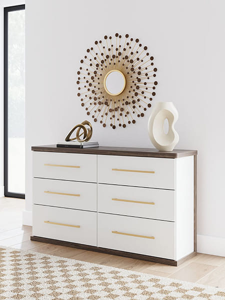 Kendanport Six Drawer Dresser and Mirror