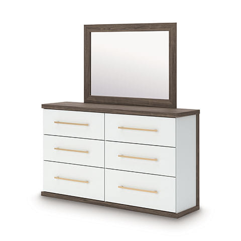 Kendanport Six Drawer Dresser and Mirror
