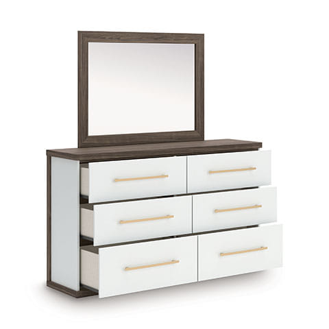 Kendanport Six Drawer Dresser and Mirror